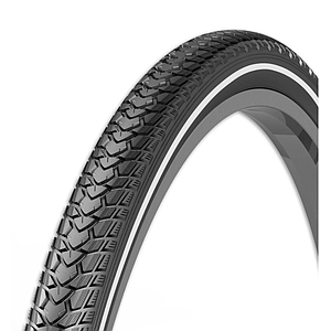 **REXWAY SHOPPER TYRE 700 X 37C 3mm PUNCTURE PROTECTION REFLECTIVE LINE BLACK