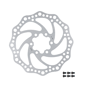FORCE DISC BRAKE ROTOR  140 mm, 6 BOLT, SILVER