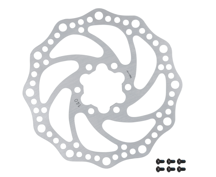 FORCE DISC BRAKE ROTOR  140 mm, 6 BOLT, SILVER