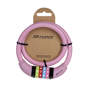 FORCE 12/650mm COMBINATION LOCK 65CM X 12 mm WITHOUT BRACKET. PINK