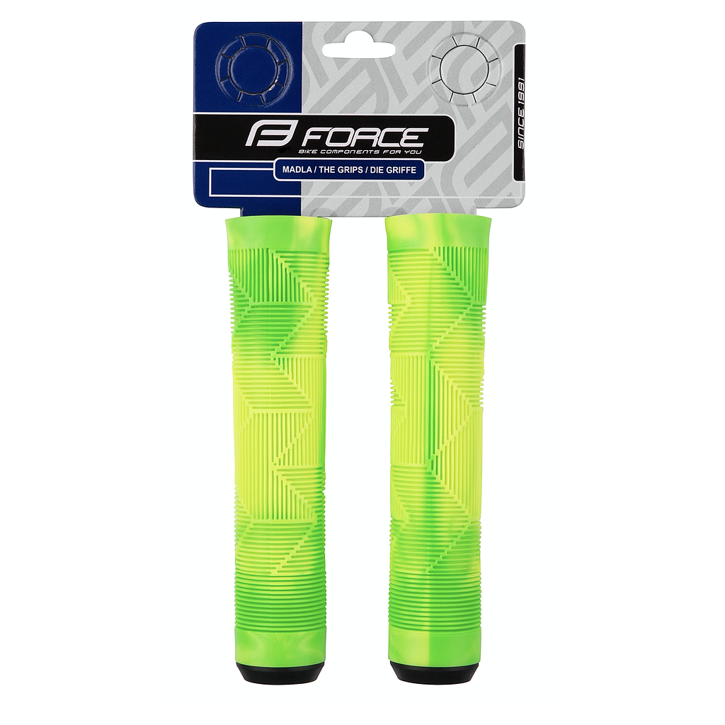 FORCE BMX GRIPS 145 RUBBER, GREEN-YELLOW,